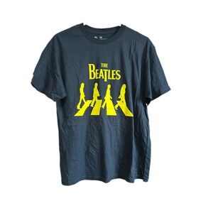 The Beatles Abbey Road Graphic T Shirt Black Yellow Mens Size L